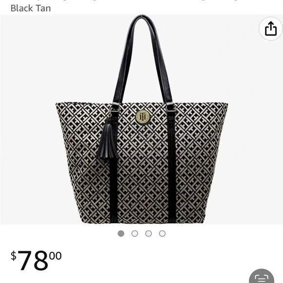 tommy Hilfiger Large Tote Shoulder Handbag Purse Blue - Picture 4 of 10